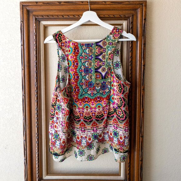 Bila Boho Sleeveless Blouse Size Large Colorful Boho Layered Tank Top - Picture 4 of 8